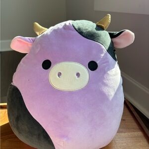 Squishmallows Purple and Black Cow Plush